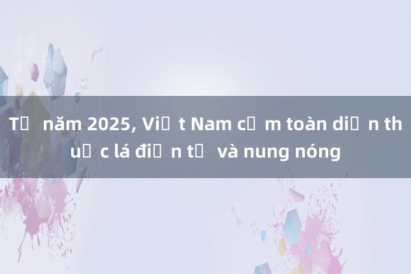 Từ năm 2025， Việt Nam cấm toàn diện thuốc lá điện tử và nung nóng