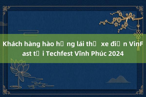 Khách hàng hào hứng lái thử xe điện VinFast tại Techfest Vĩnh Phúc 2024